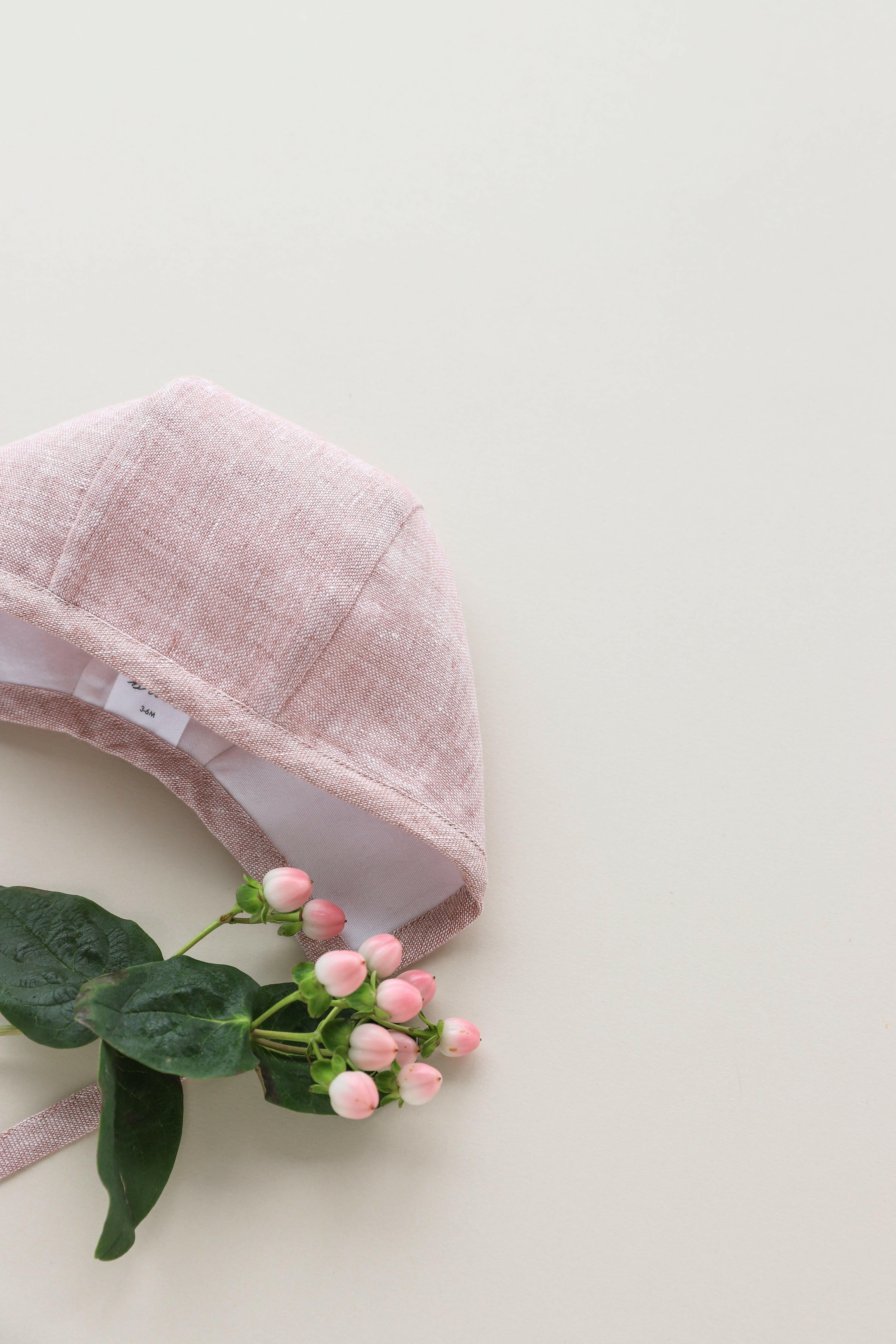 Blush Linen Bonnet Cotton-Lined Bonnets Briar Baby®