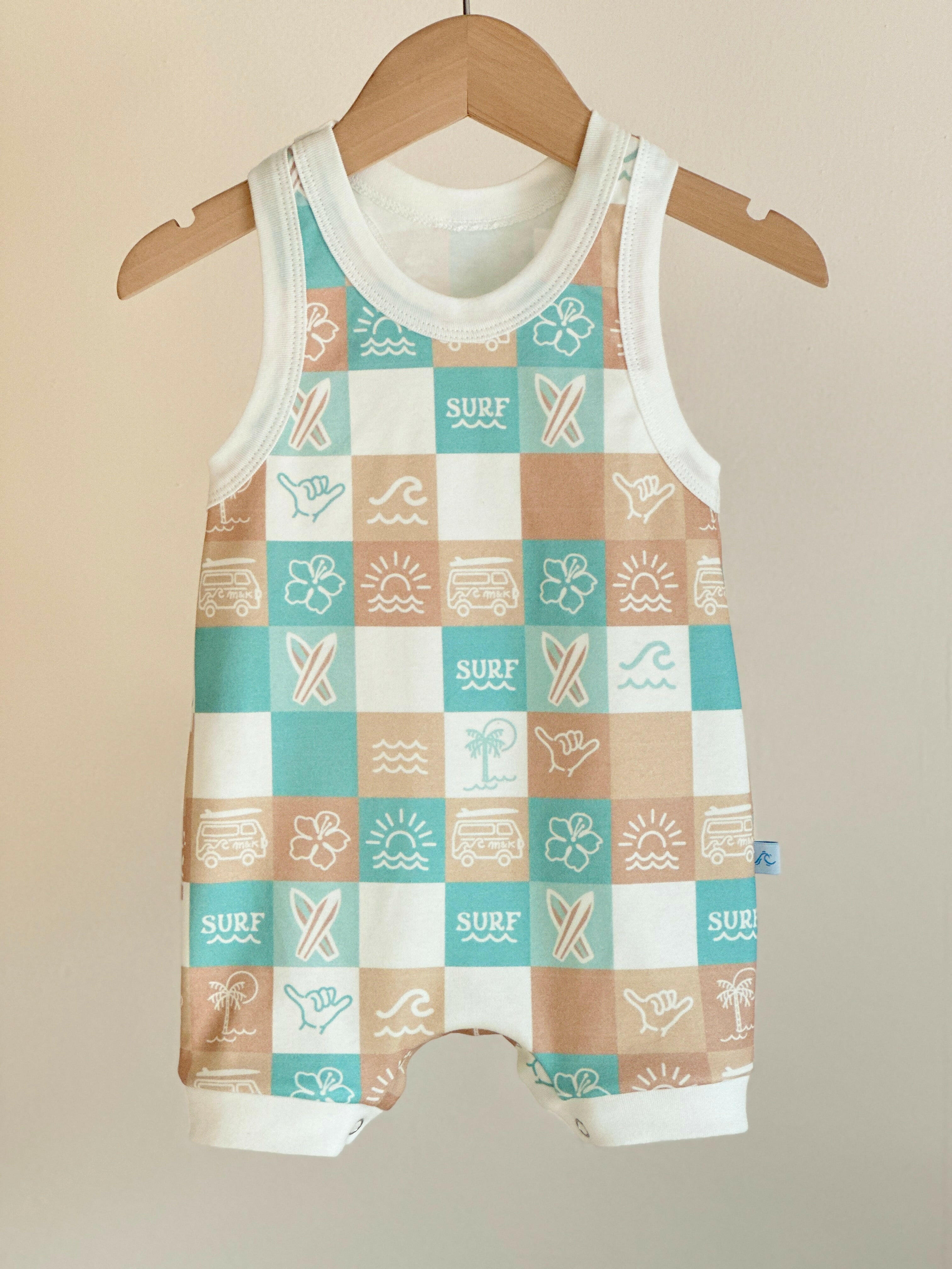 M & K CHECKERS SURFER ROMPER Surfer Romper Moana & Kai