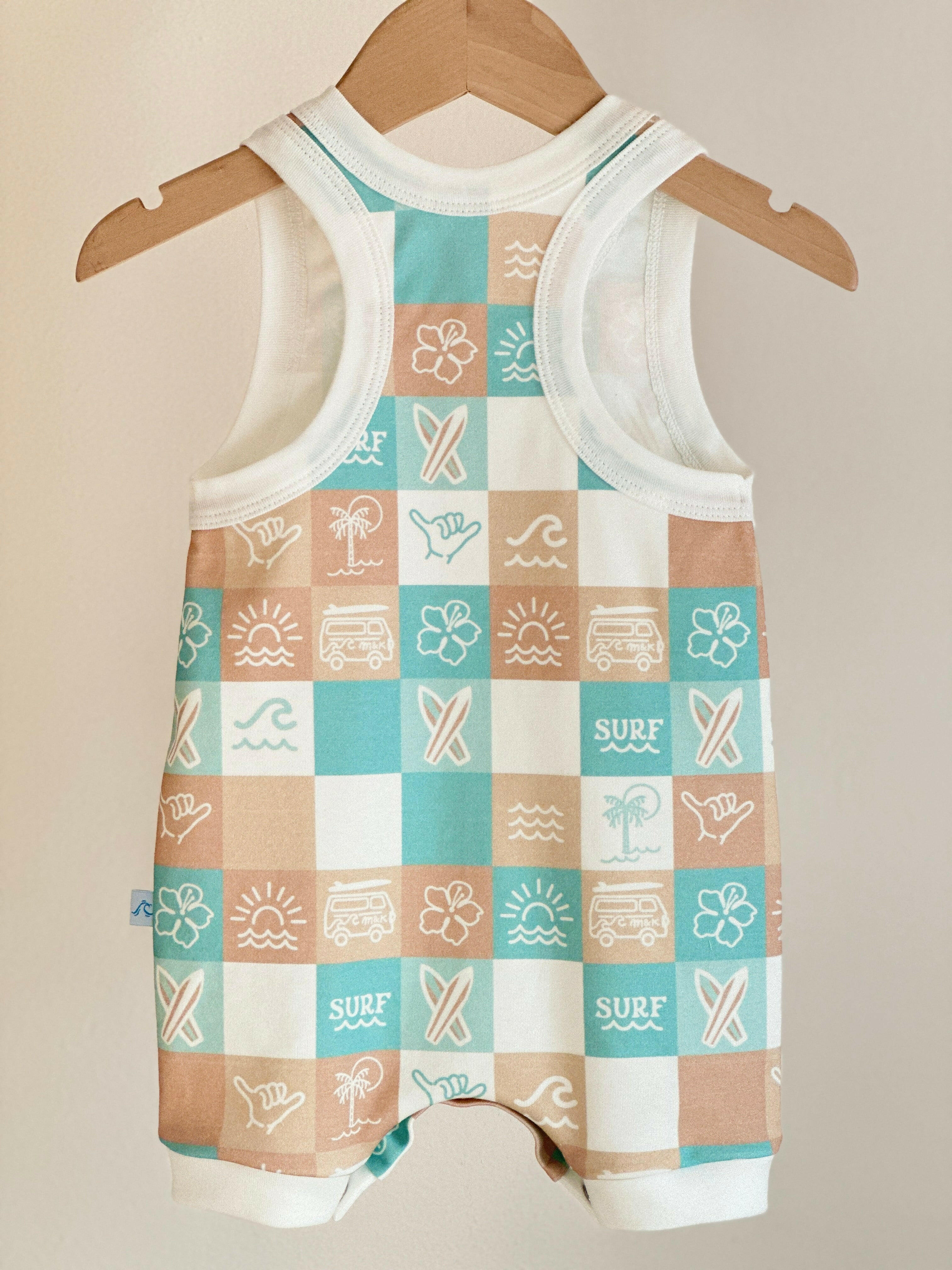 M & K CHECKERS SURFER ROMPER Surfer Romper Moana & Kai