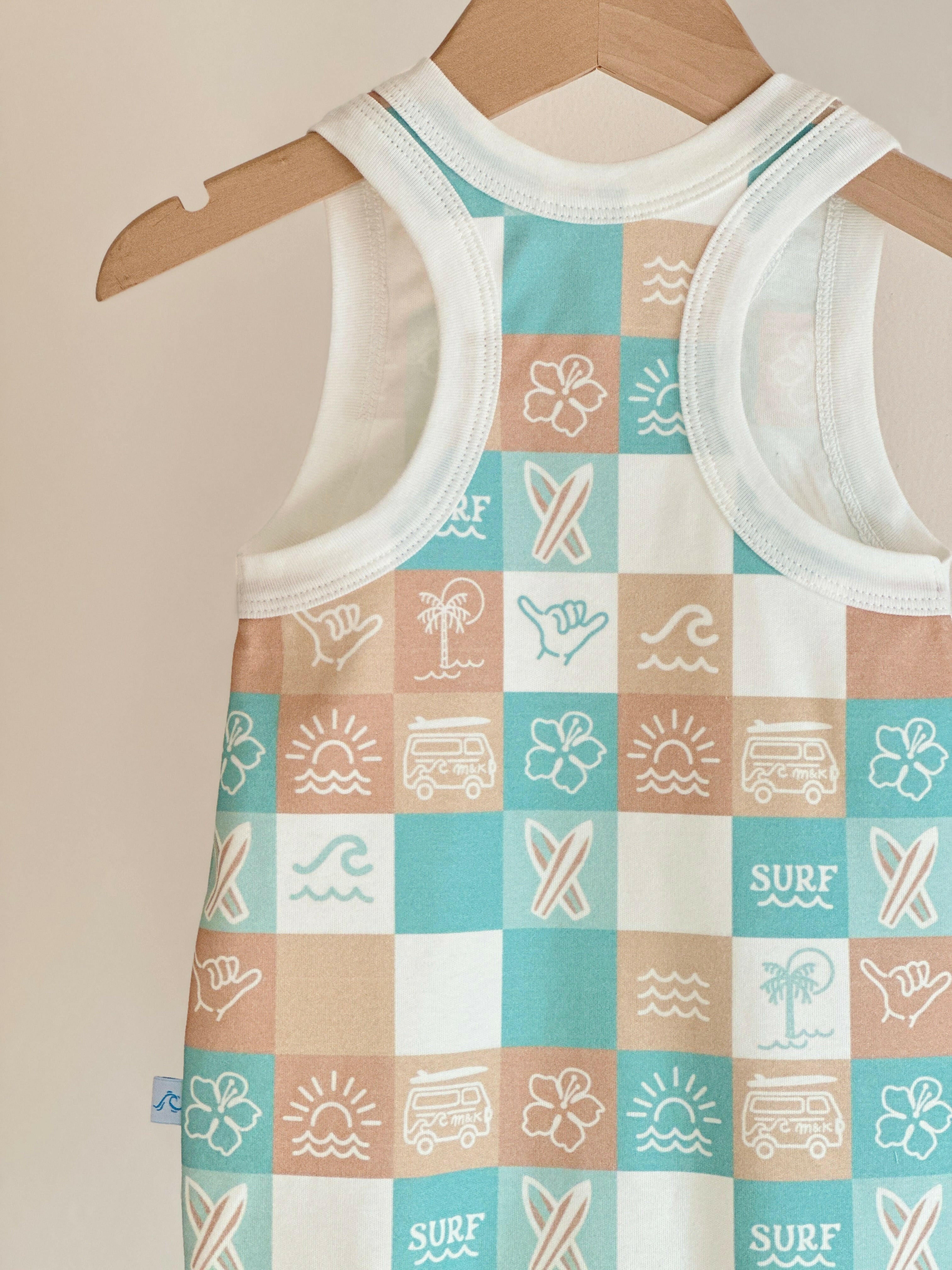 M & K CHECKERS SURFER ROMPER Surfer Romper Moana & Kai