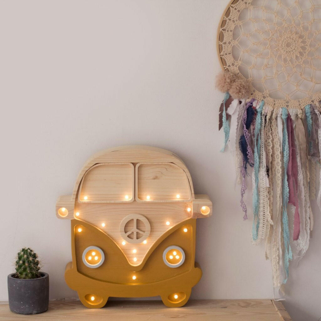 Camper Van Lamp - Mustard Wood Lighting Little Lights