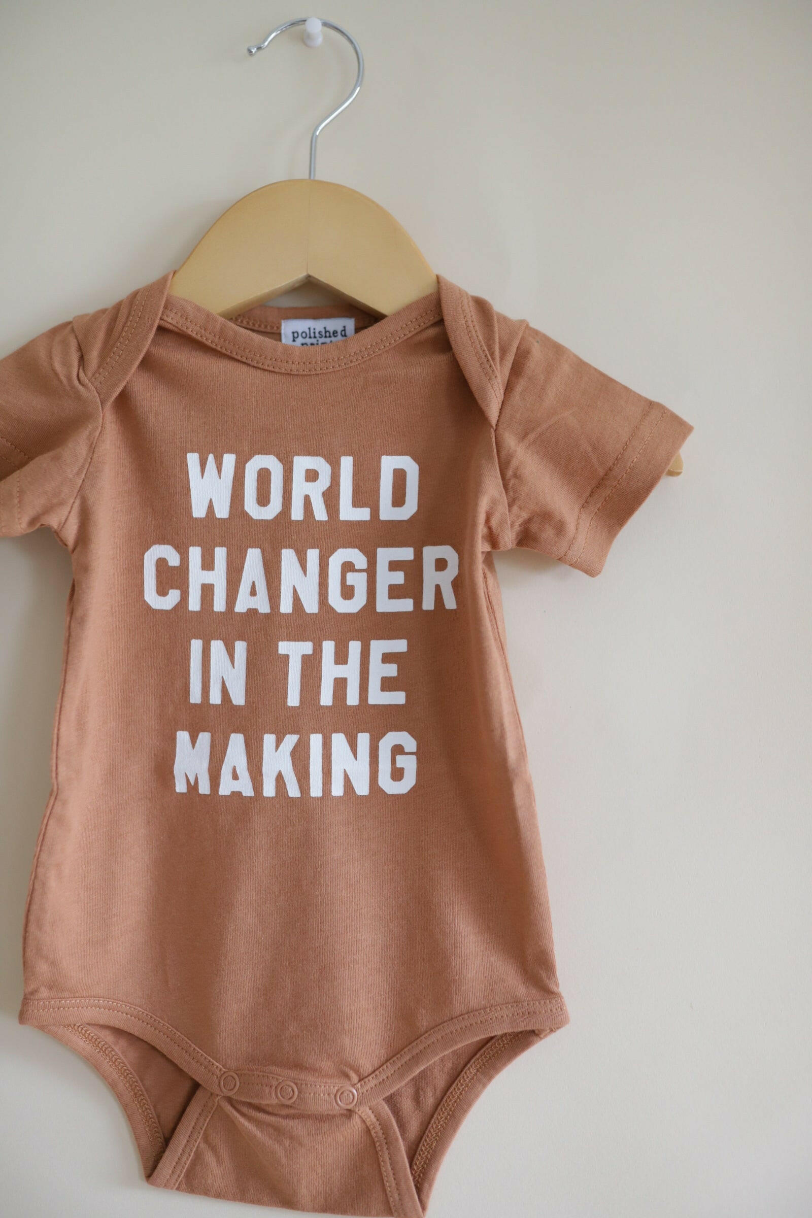 World Changer in the Making Organic Cotton Baby Bodysuit Baby Bodysuit Polished Prints