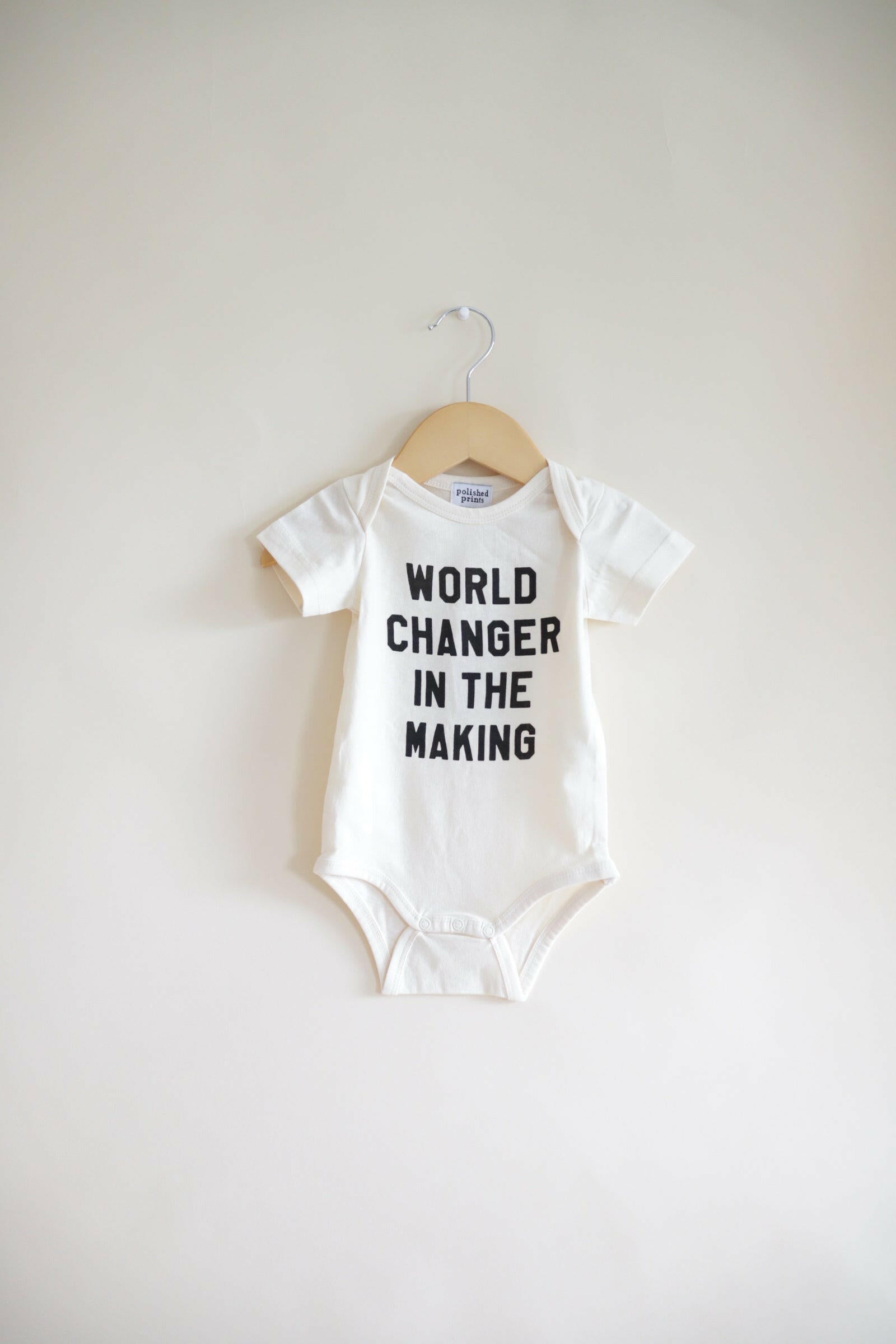 World Changer in the Making Organic Cotton Baby Bodysuit Baby Bodysuit Polished Prints