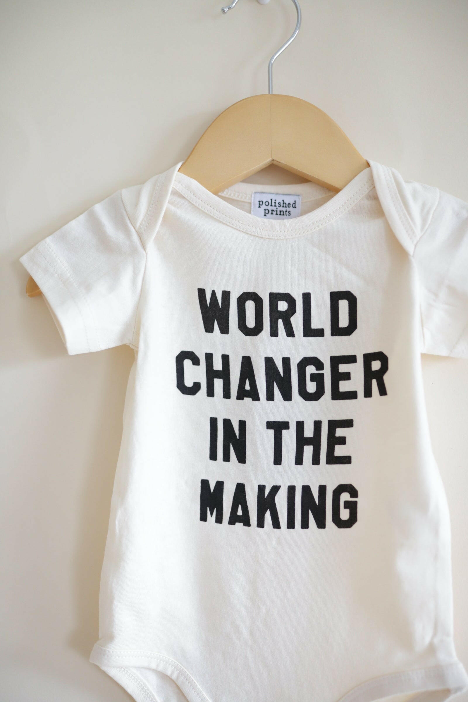 World Changer in the Making Organic Cotton Baby Bodysuit Baby Bodysuit Polished Prints