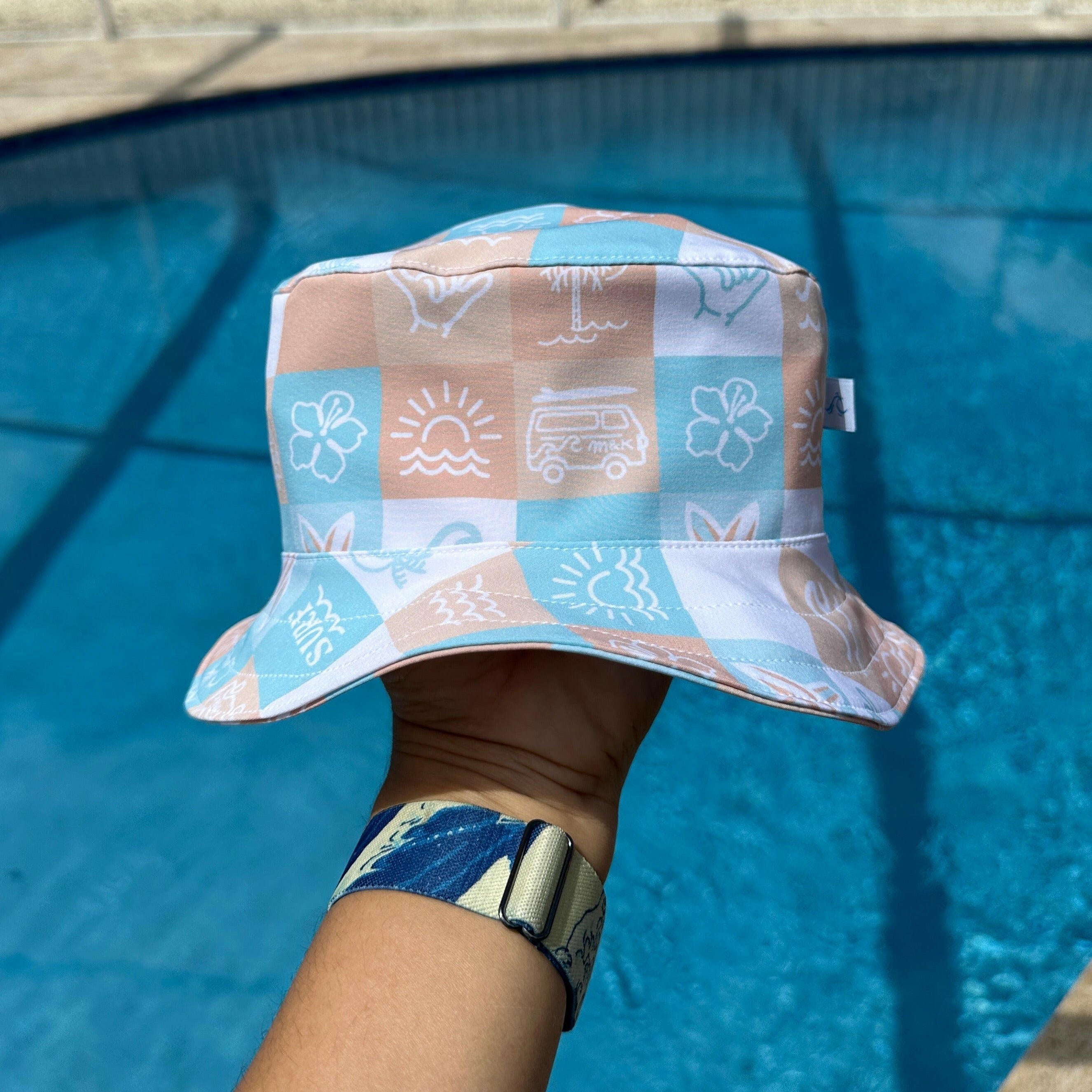 M&K CHECKERS BUCKET SUN HAT Bucket Hat Moana & Kai