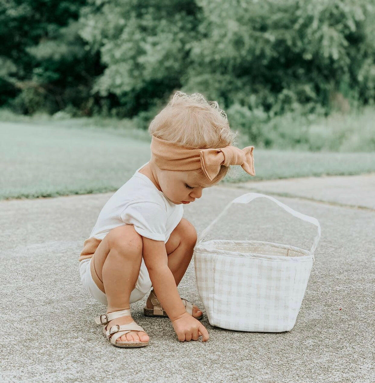 Tan Fabric Basket / Storage Caddy Storage Bin MON AMI