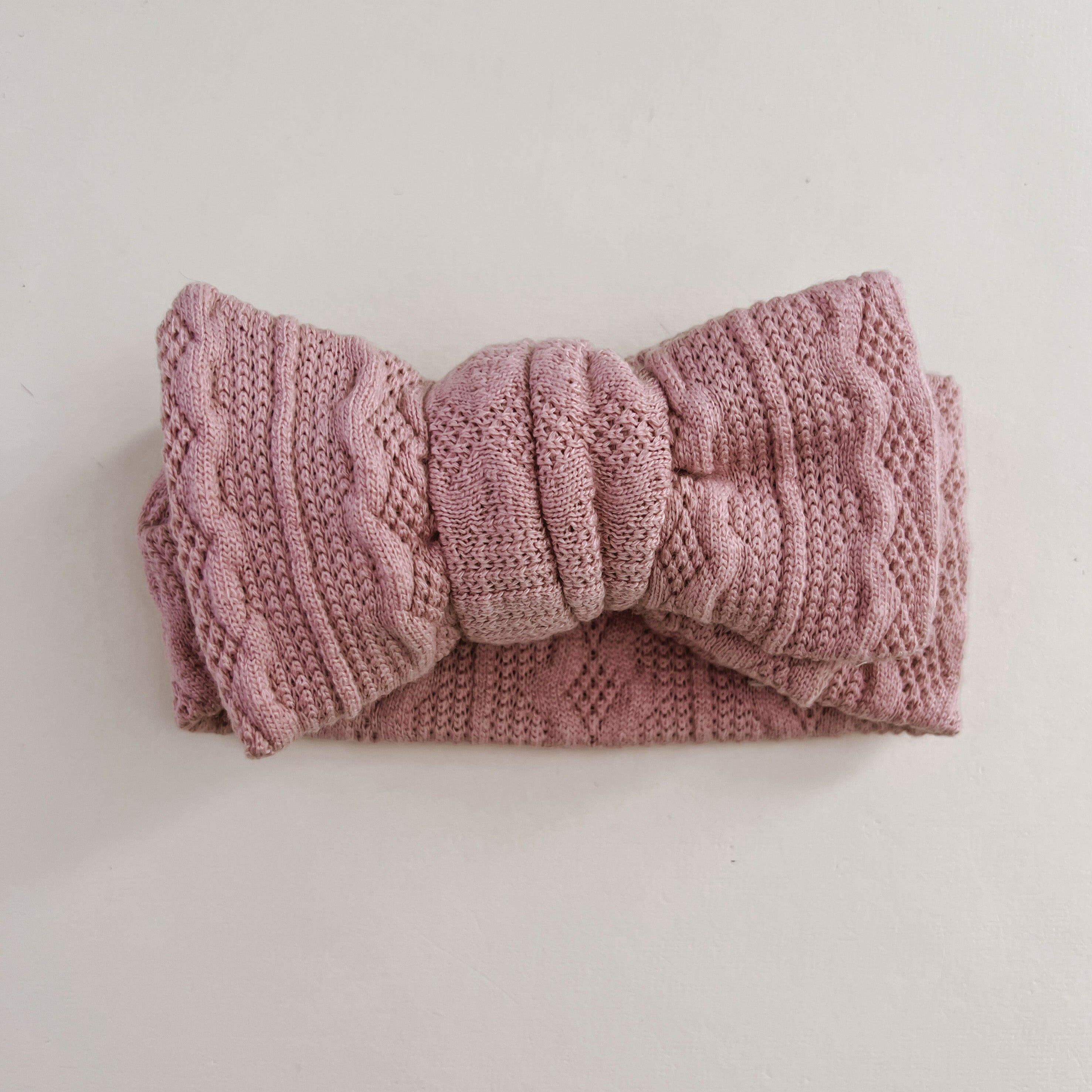 Luna + Luca Knit Bow Headband - Pink Luna + Luca