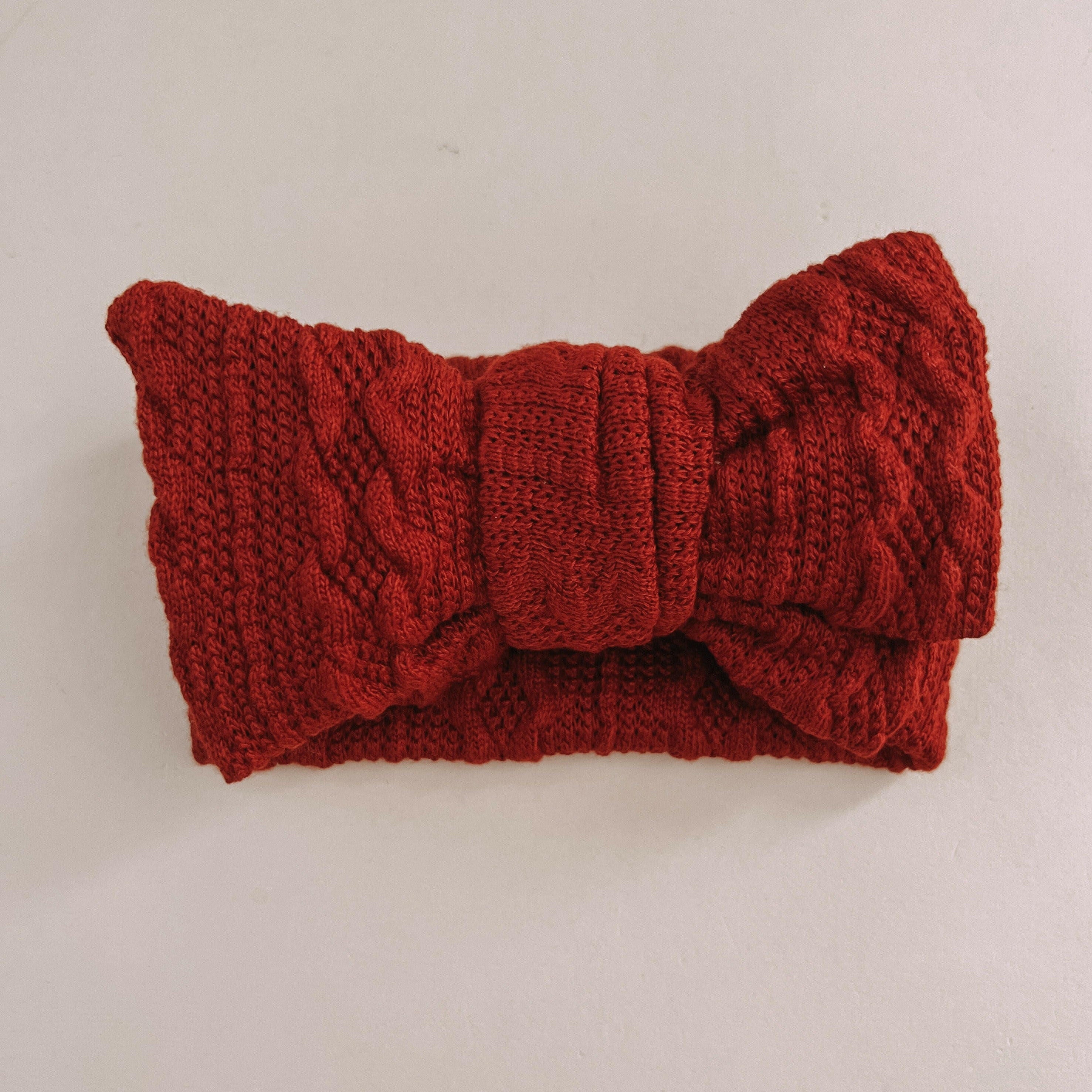 Luna + Luca Knit Bow Headband - Red Luna + Luca