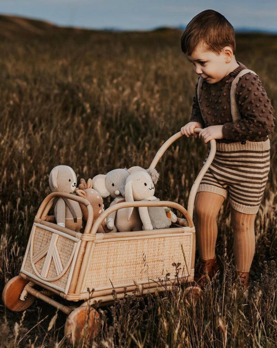 Ollie Rattan Push Car Doll Furniture Ellie & Becks Co.