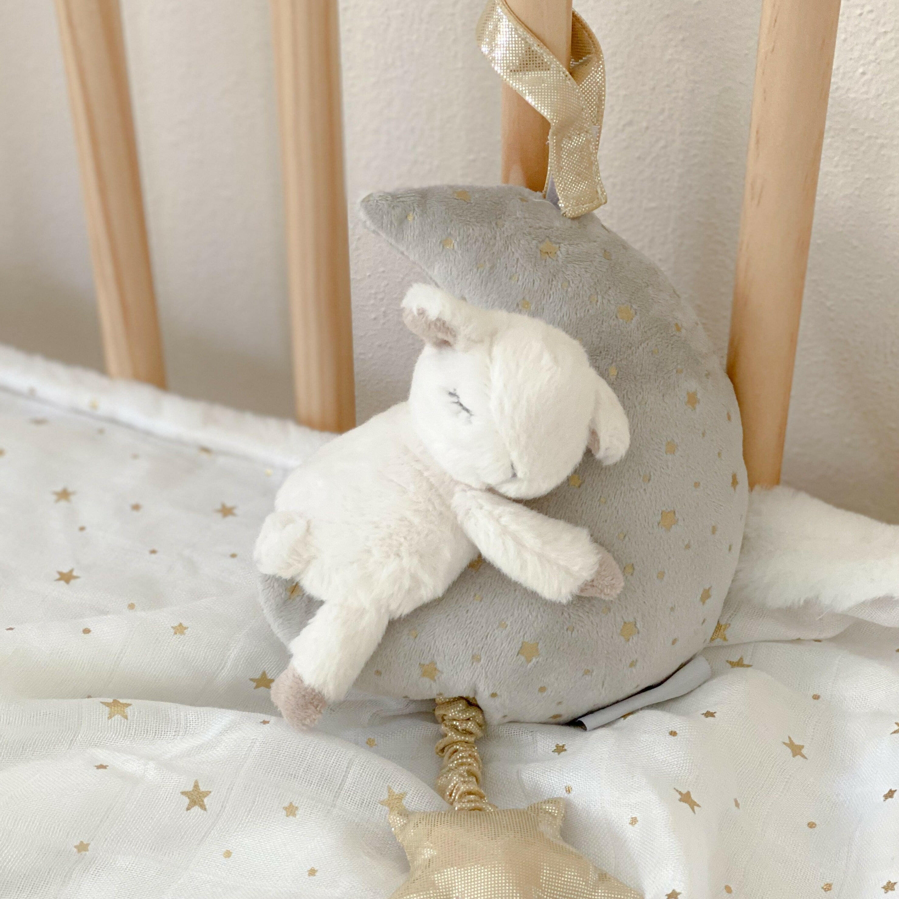 Plush Lamb and Moon Musical Mobile Mobile MON AMI
