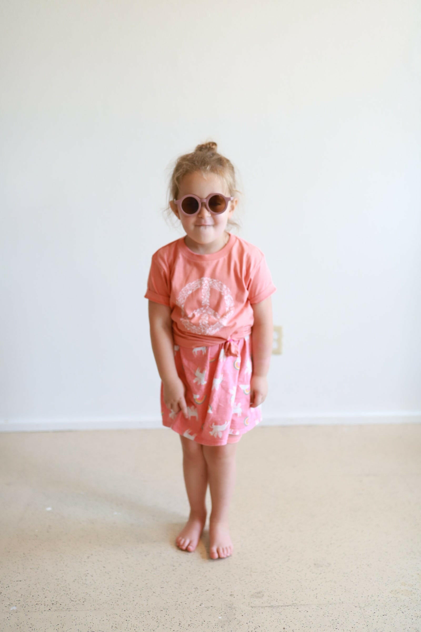 Peace Floral Kid’s Illustrated T-Shirt Kids Polished Prints