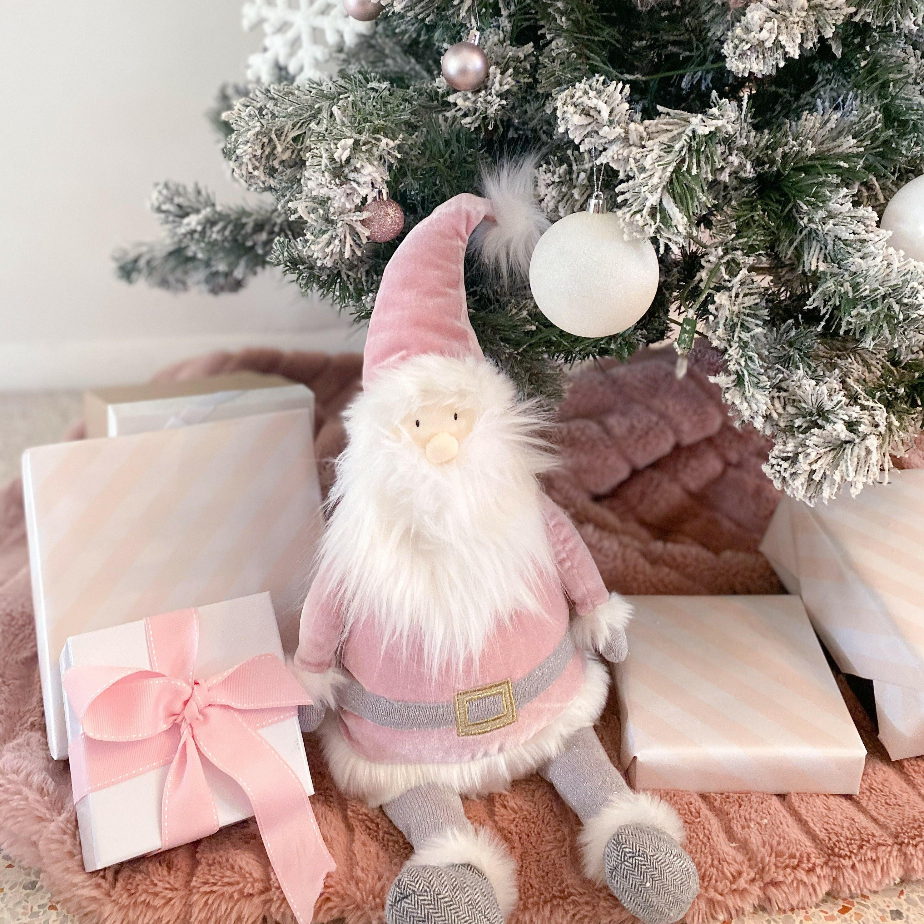 PINK SANTA PLUSH TOY SHELF SITTER Doll MON AMI