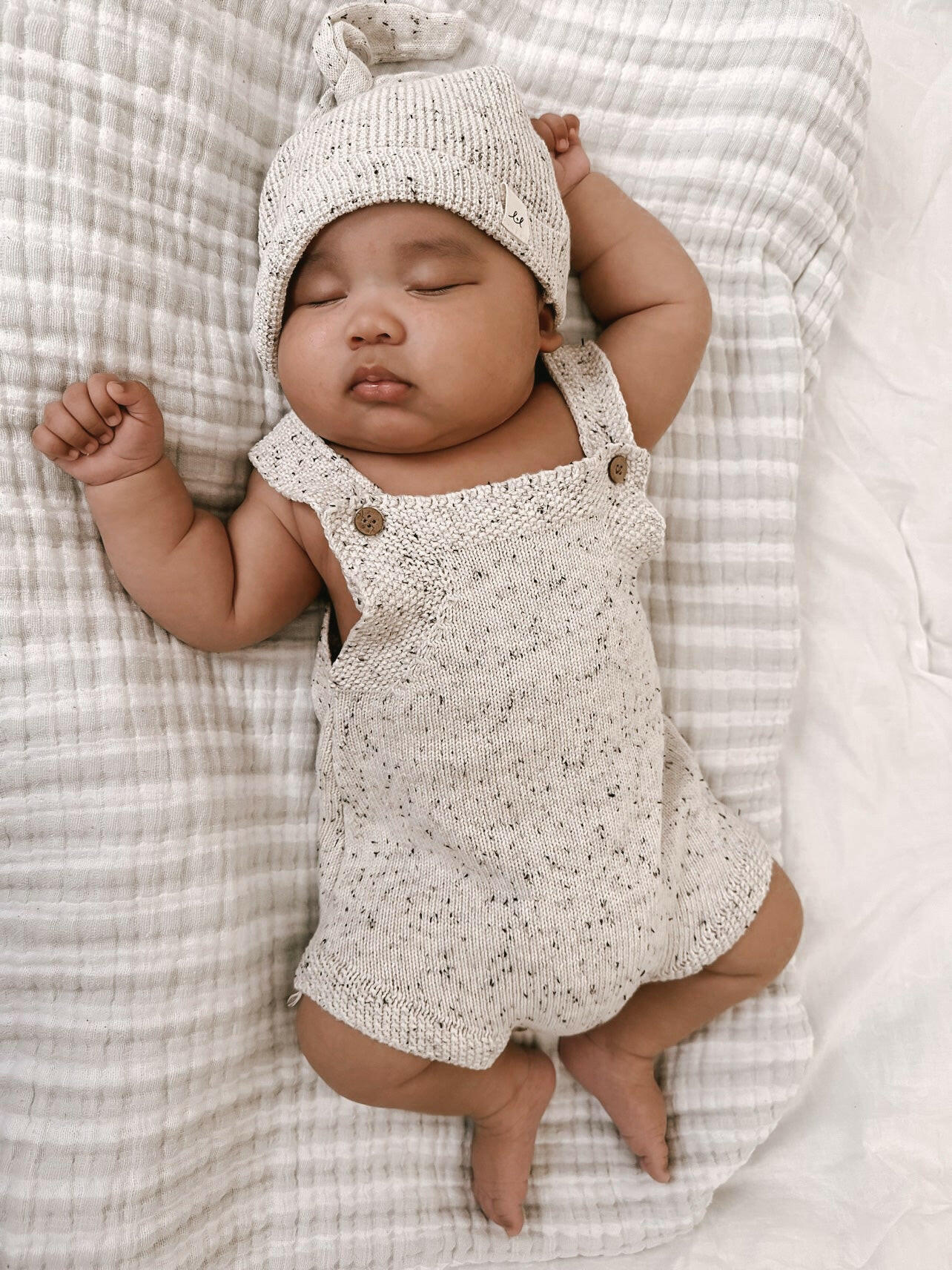 Luna + Luca Novelty Knit Romper - Black Speckle Luna + Luca