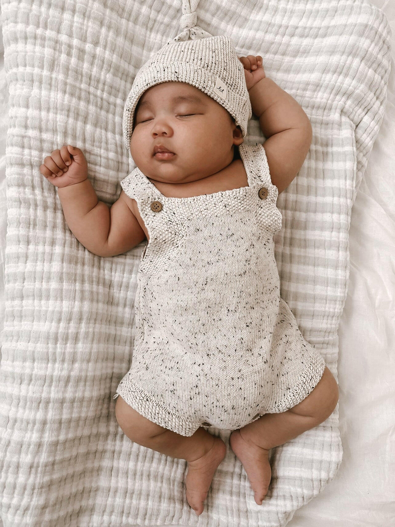 Luna + Luca Novelty Knit Romper - Black Speckle Luna + Luca
