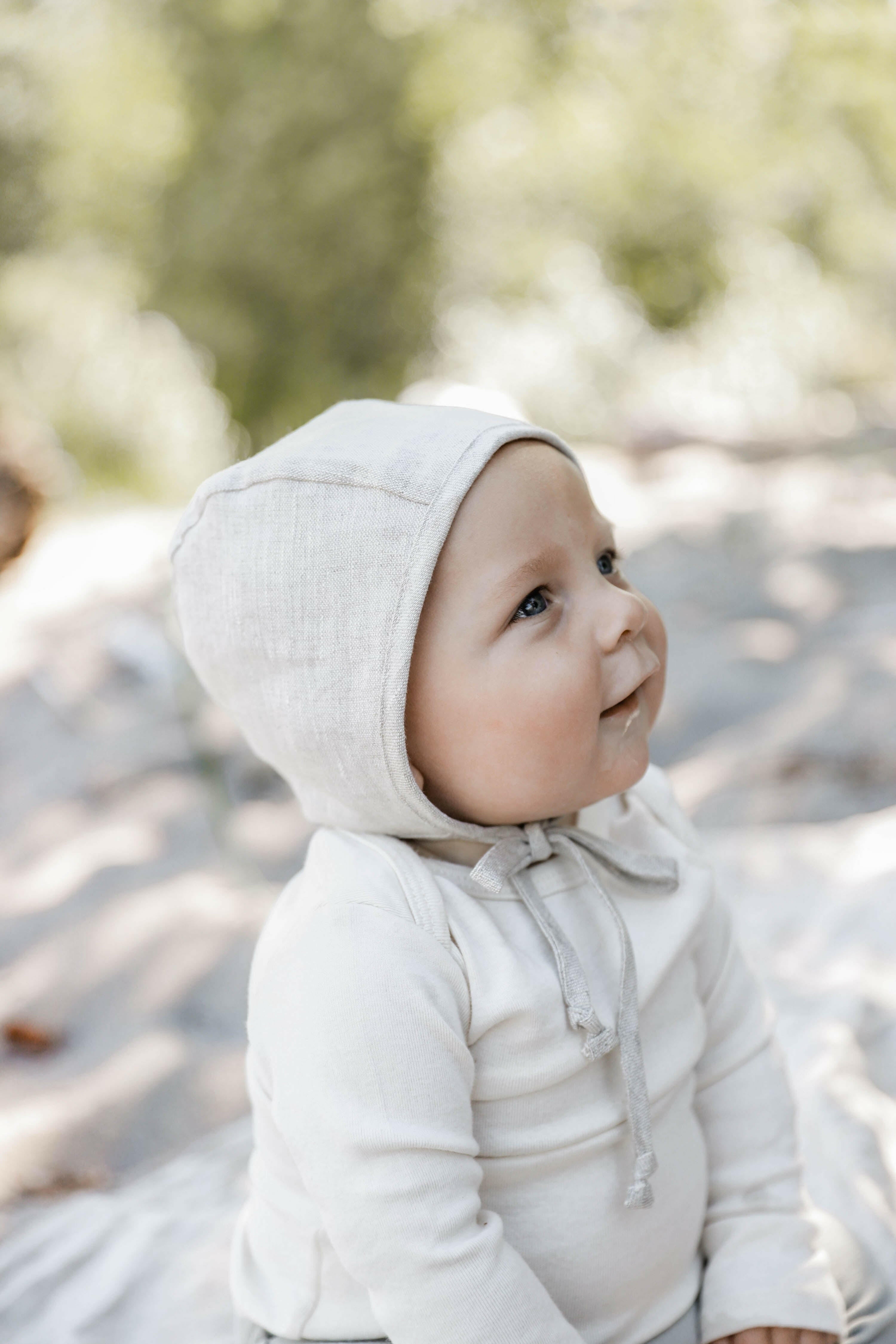 Sand Linen Bonnet Cotton-Lined Bonnets Briar Baby®