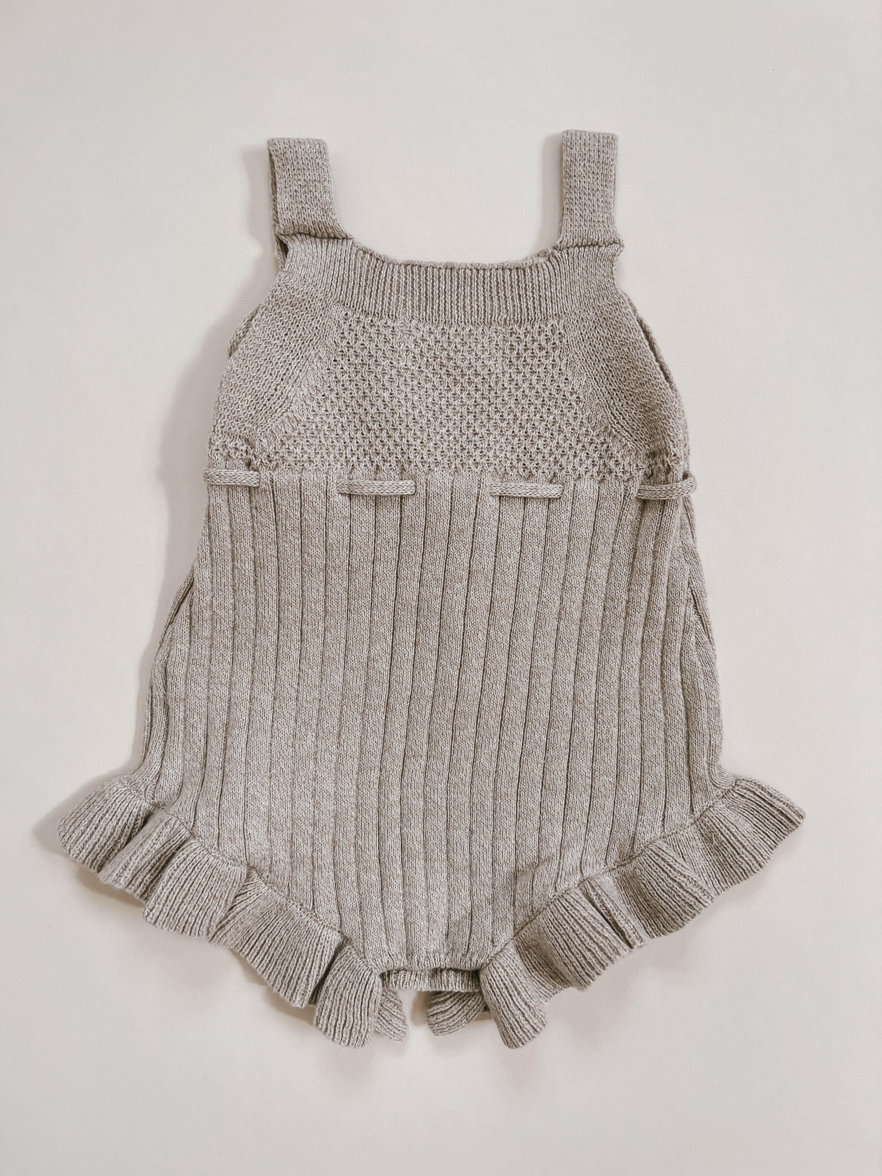 Luna + Luca Sleeveless Ruffle Romper - Heather Beige Luna + Luca