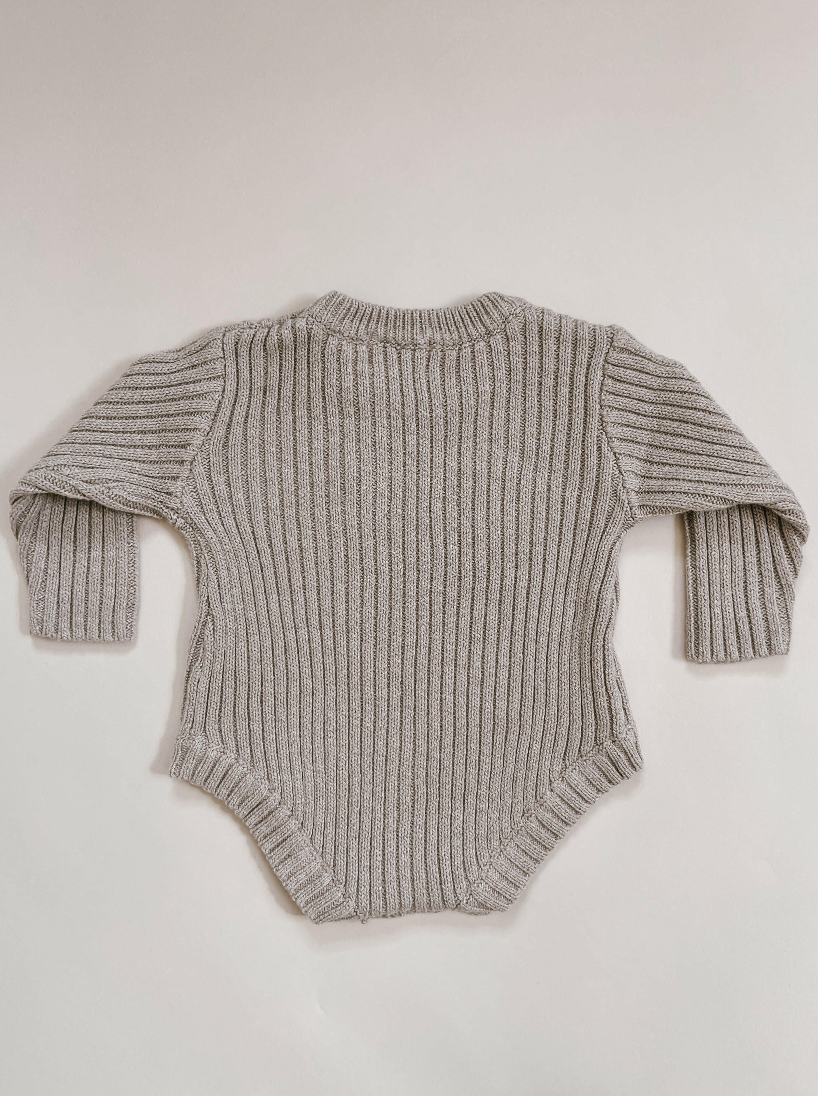 Luna + Luca Chunky Rib Romper - Heather Beige Luna + Luca