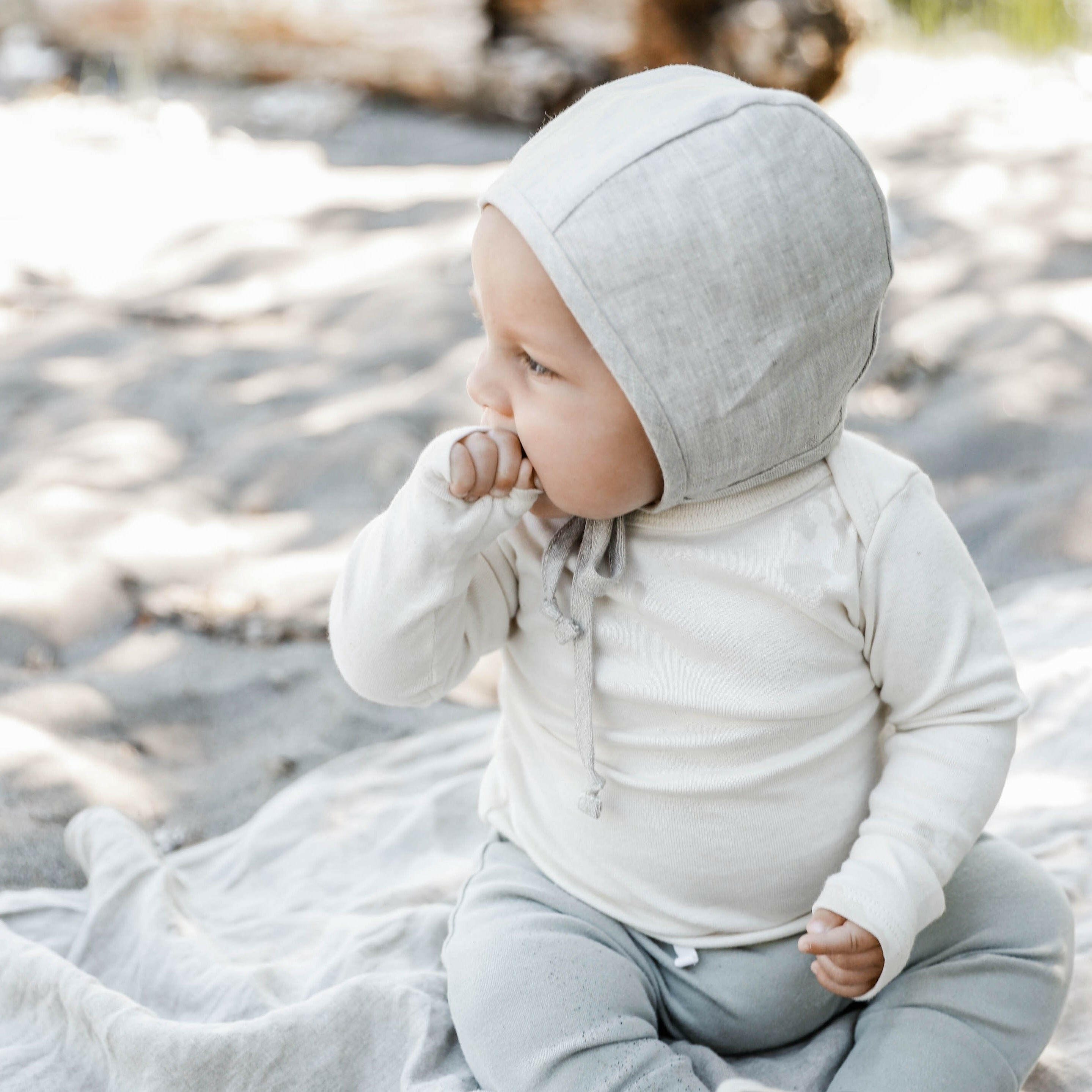 Sand Linen Bonnet Cotton-Lined Bonnets Briar Baby®