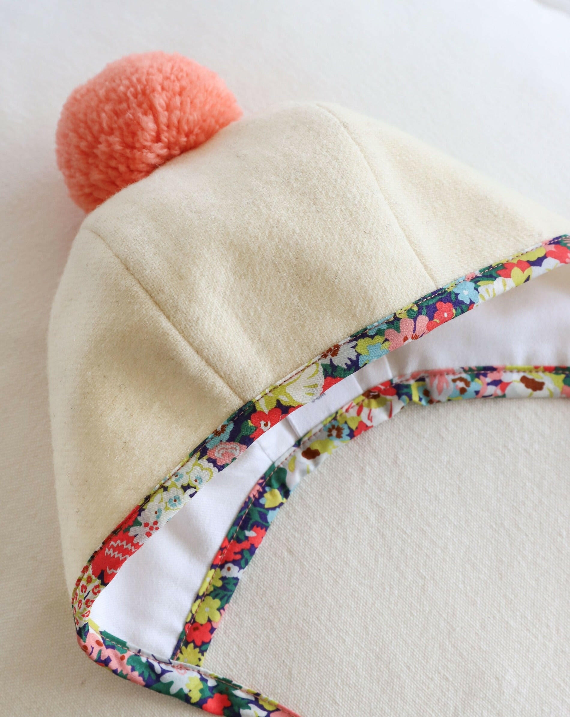Wild Poppy Pom Briar Baby Wool Bonnet  Briar Baby