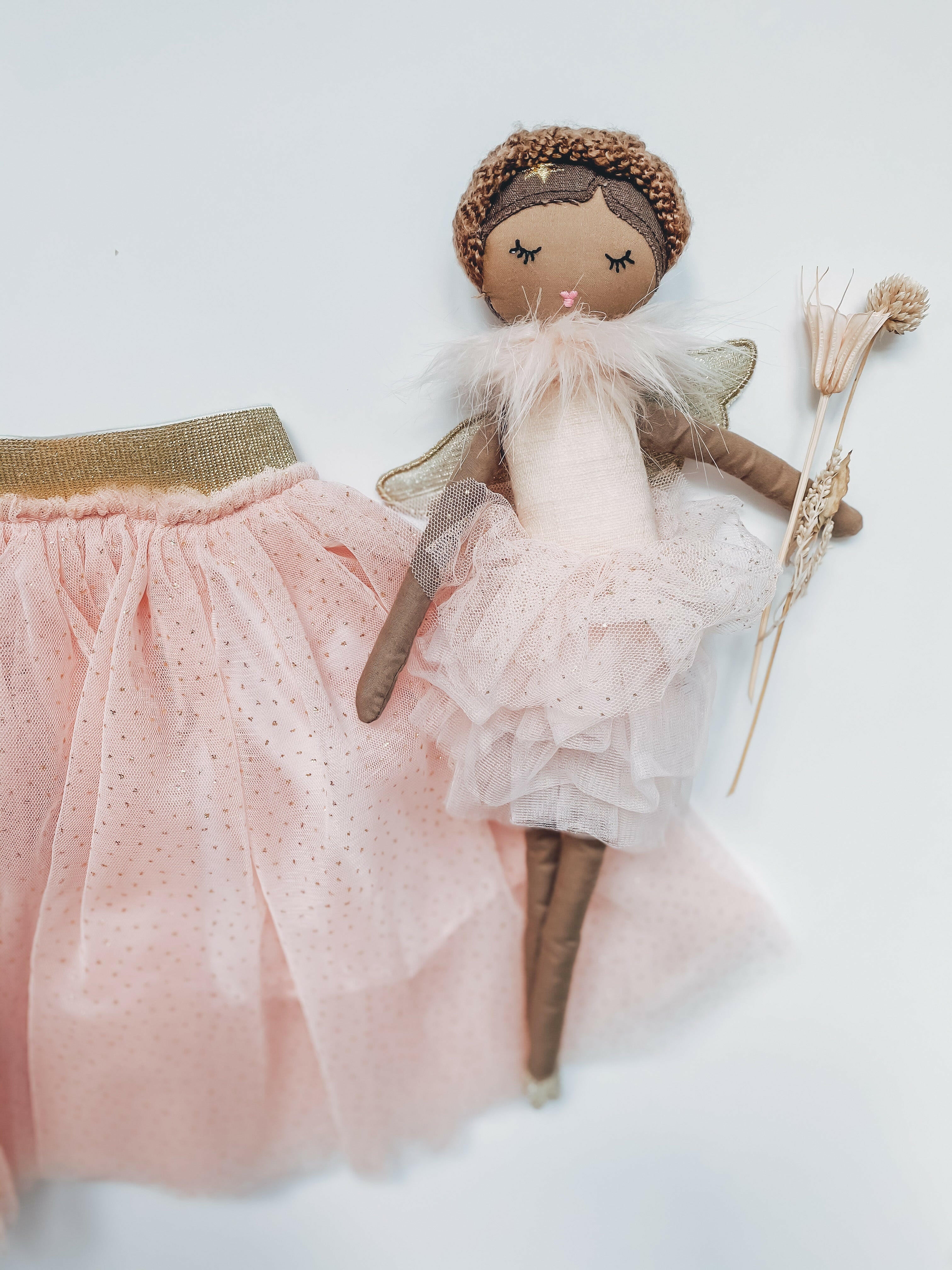 'Ada' Pink Angel African American Doll Doll MON AMI