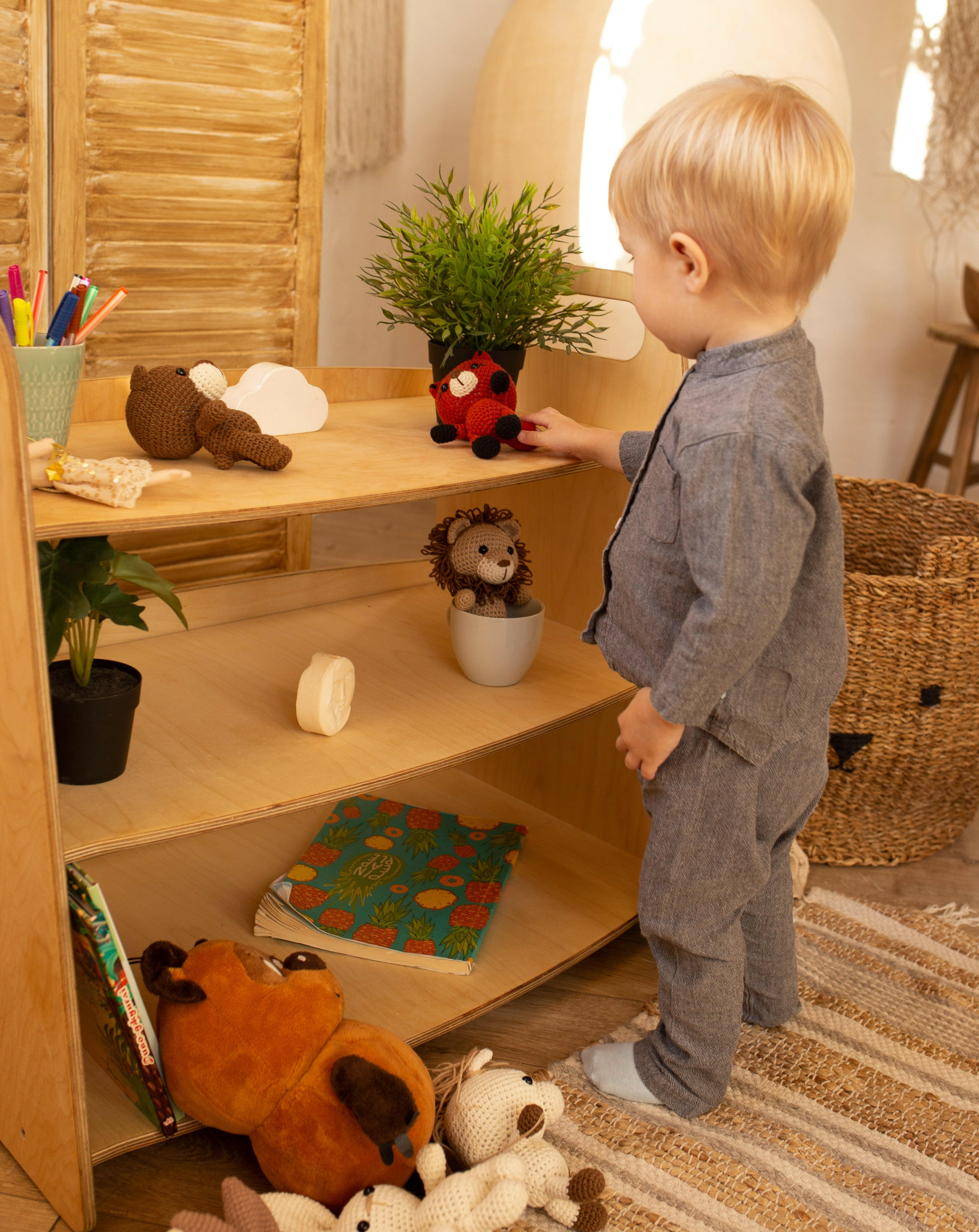 Montessori Wooden Toy Shelf Shelves Goodevas