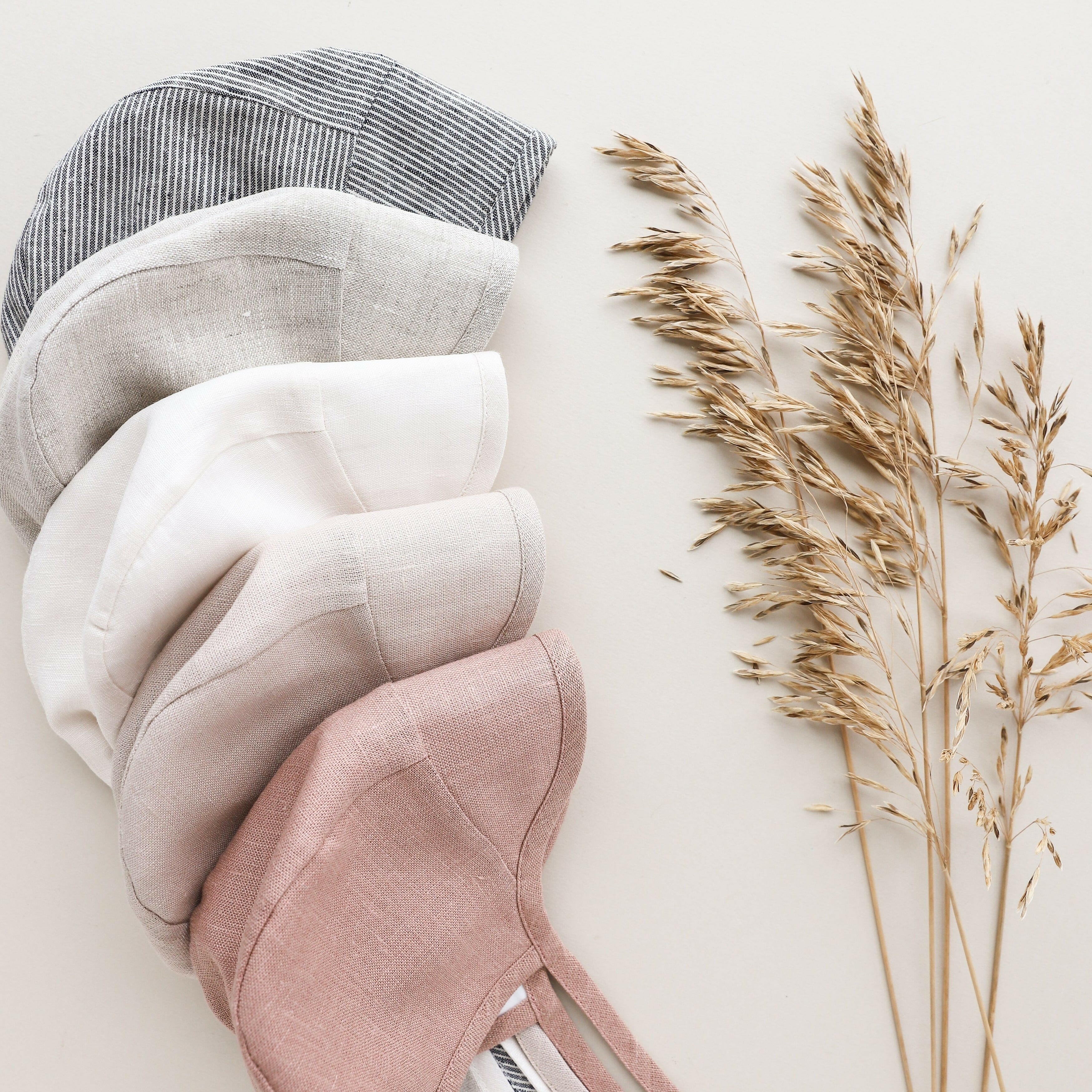 Brimmed Just Beige Linen Bonnet Cotton-Lined Bonnets Briar Baby®