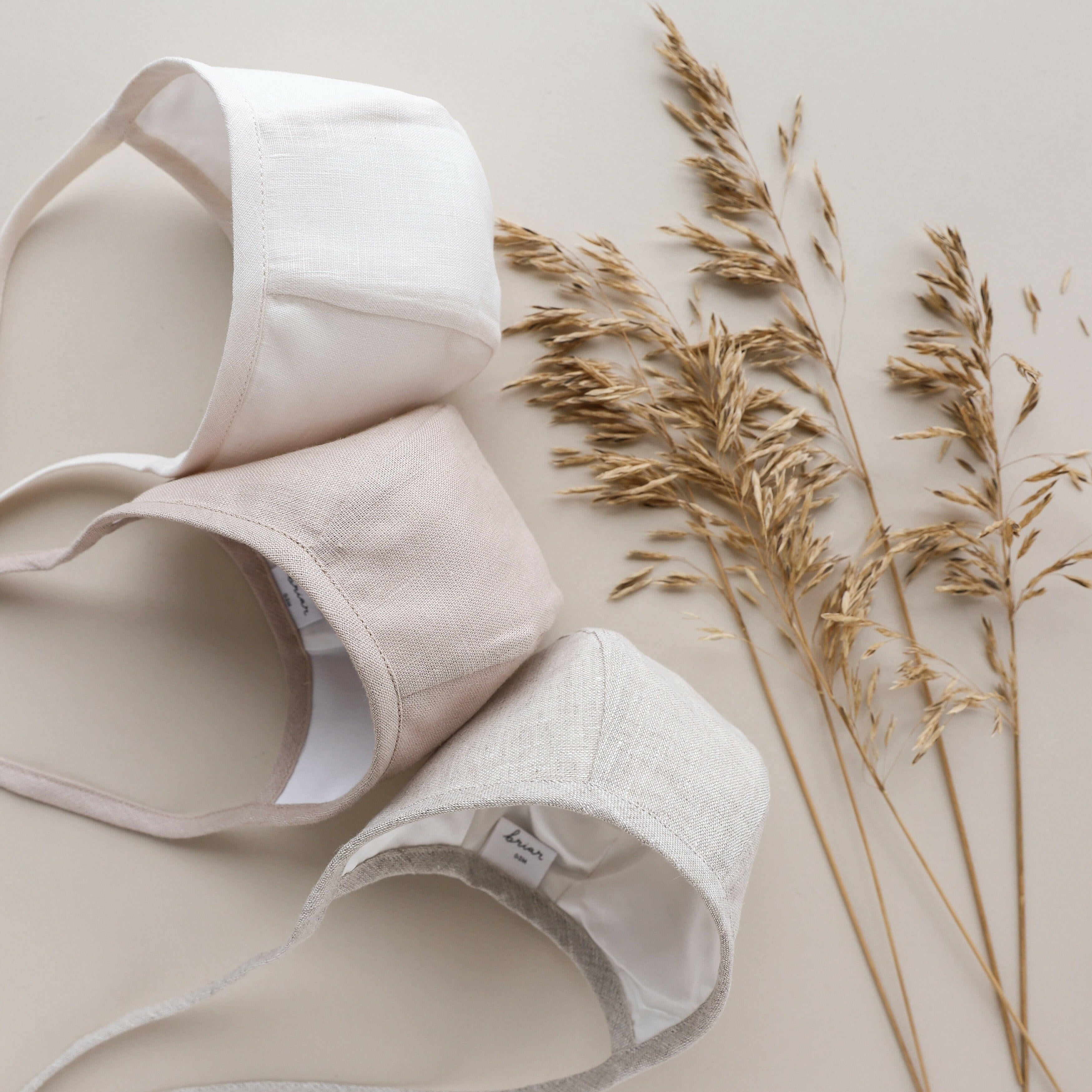 Just Beige Linen Bonnet Cotton-Lined Bonnets Briar Baby®