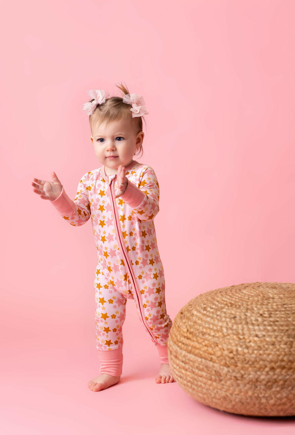 Pink Star Zipper Romper Baby & Toddler Sleepwear In my Jammers