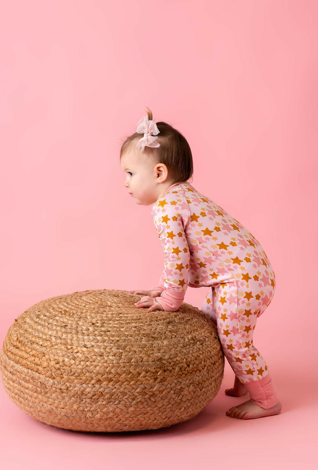 Pink Star Zipper Romper Baby & Toddler Sleepwear In my Jammers