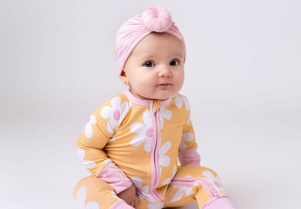 Retro Daisy Zipper Romper Baby & Toddler Sleepwear In my Jammers