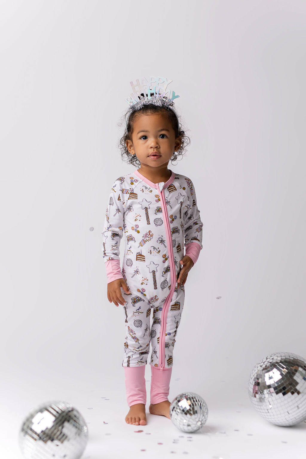 Pink It's Your Birthday Zipper Romper Baby & Toddler In my Jammers