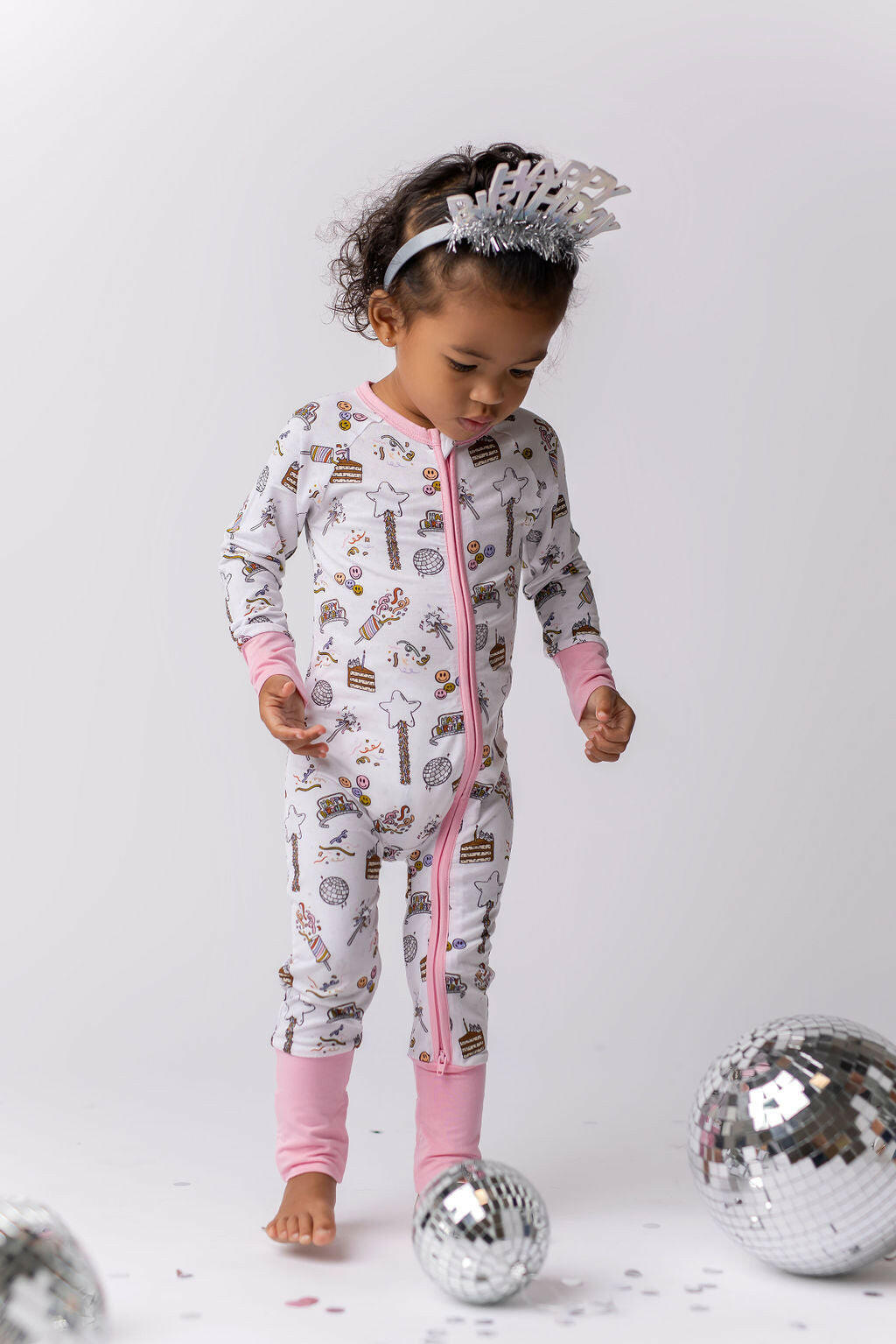 Pink It's Your Birthday Zipper Romper Baby & Toddler In my Jammers