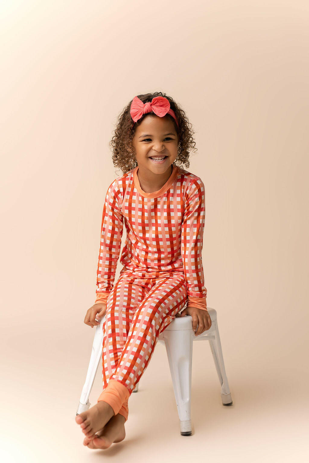 Peachy Plaid Two Piece Set Baby & Toddler In my Jammers