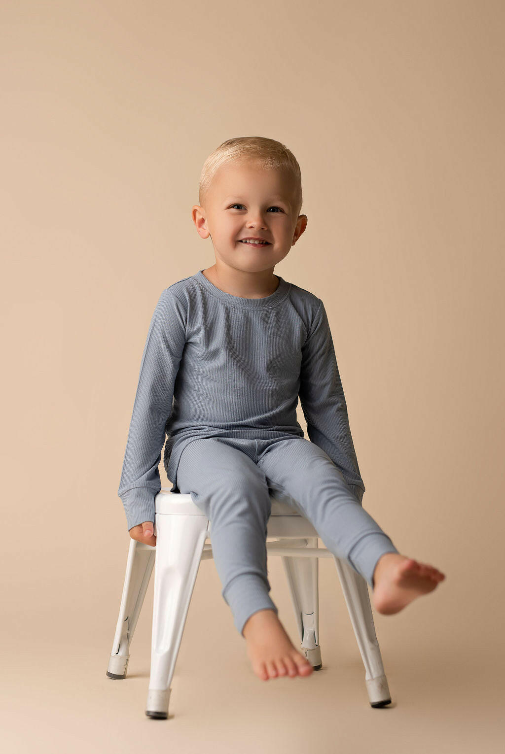 Dusty Blue Ribbed Two Piece Set Baby & Toddler In my Jammers
