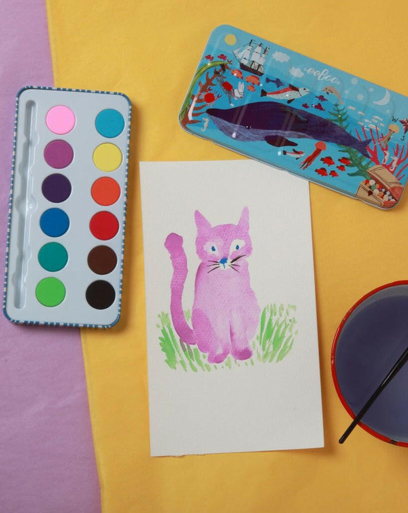 In the Sea 12-pod Watercolor Set Arts & Crafts eeboo
