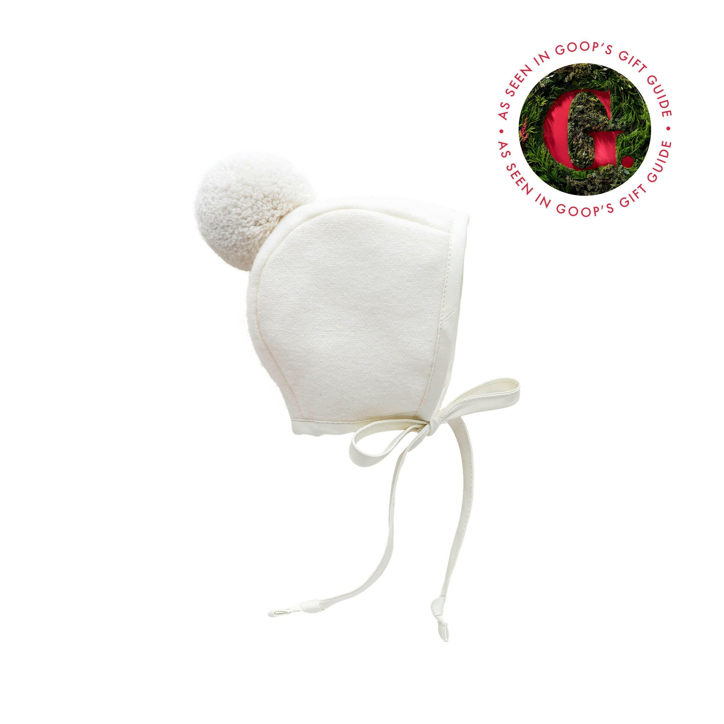 Ivory Pom Bonnet Cotton-Lined Bonnets Briar Baby®