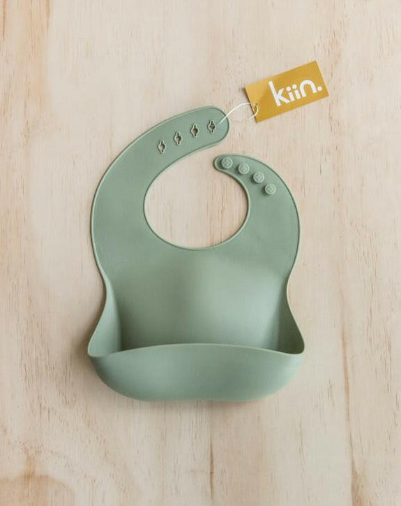 Silicone Baby Feeding Bib Feeding Kiin Baby Sage