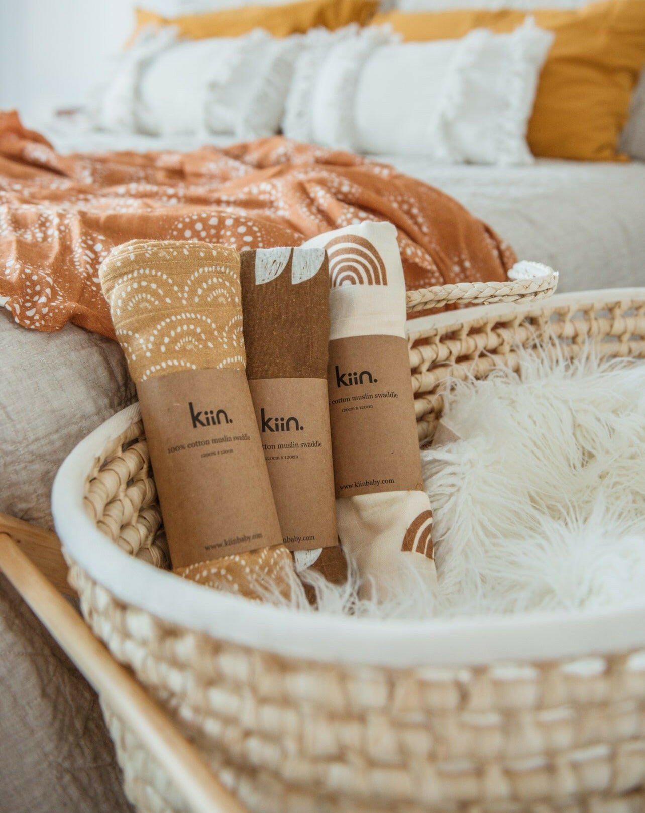 Organic Cotton + Bamboo Muslin Swaddle - Hazel Baby Essentials Kiin Baby