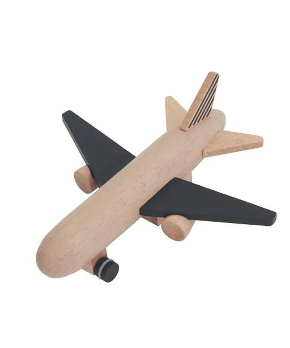 Wooden Hikoki Wind-Up Jet Wooden Toys kiko+ and gg* Black