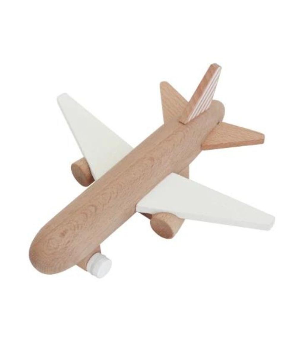 Wooden Hikoki Wind-Up Jet Wooden Toys kiko+ and gg* White