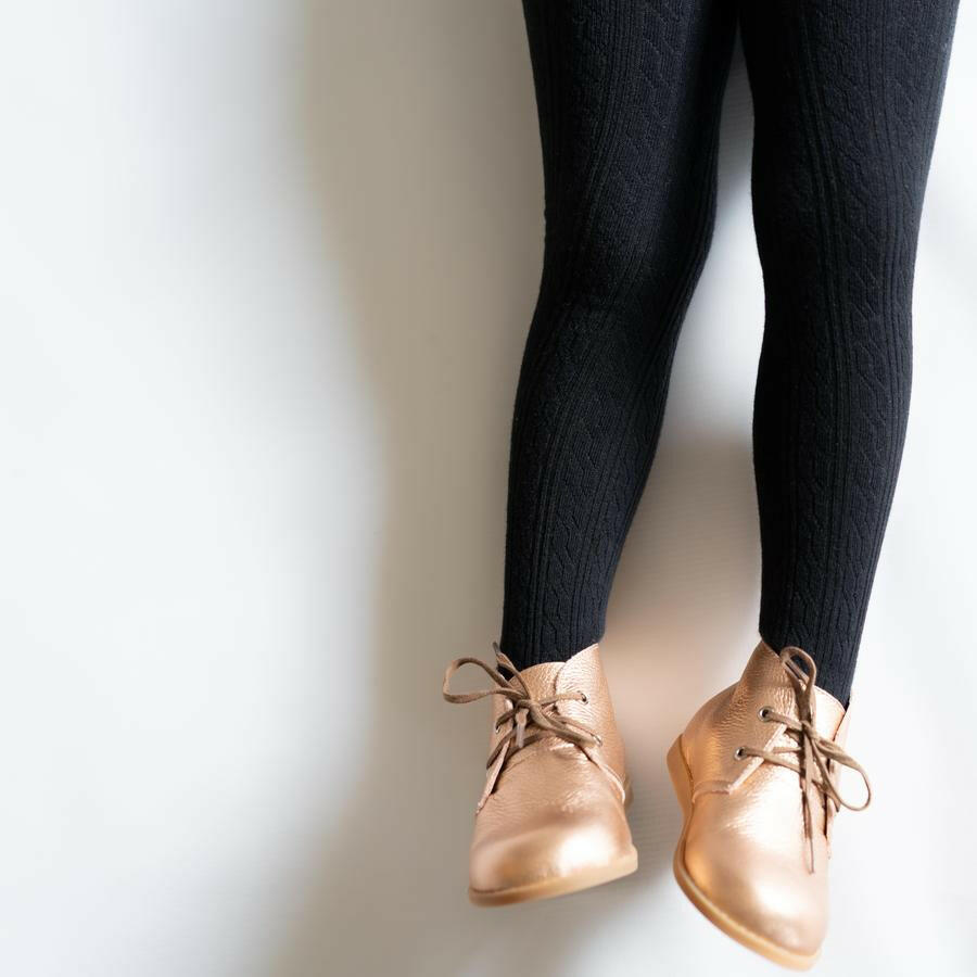 Black Cable Knit Tights Tights Little Stocking Co