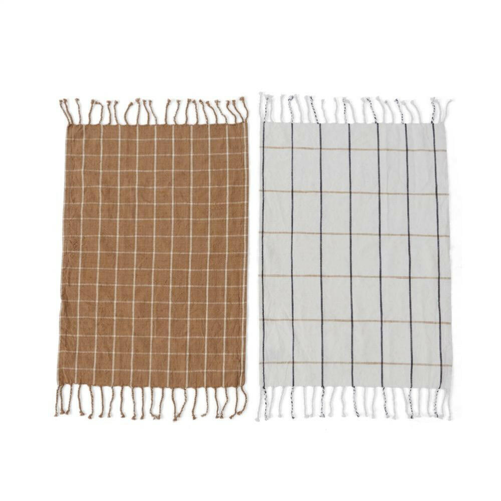 Gobi Tea Towel - 2 Pcs/Pack - Camel / Offwhite OYOY