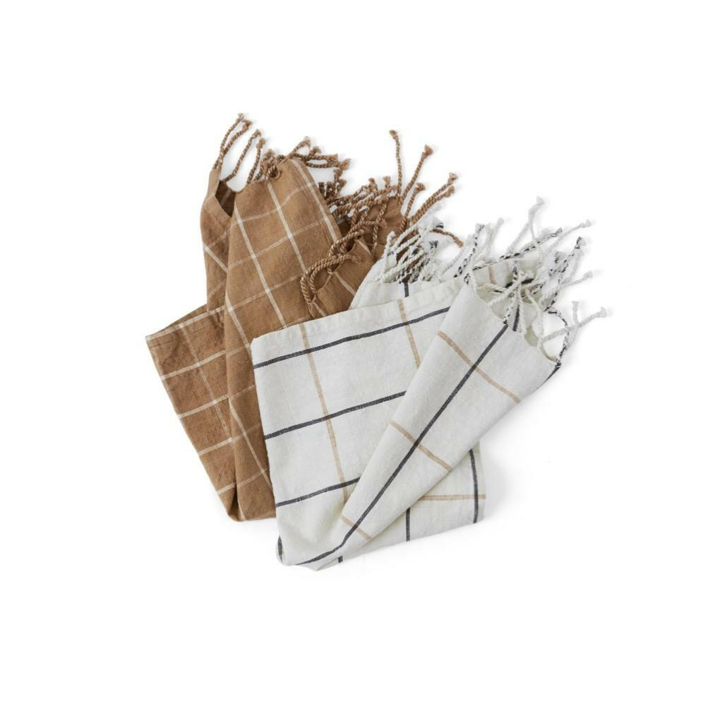 Gobi Tea Towel - 2 Pcs/Pack - Camel / Offwhite OYOY