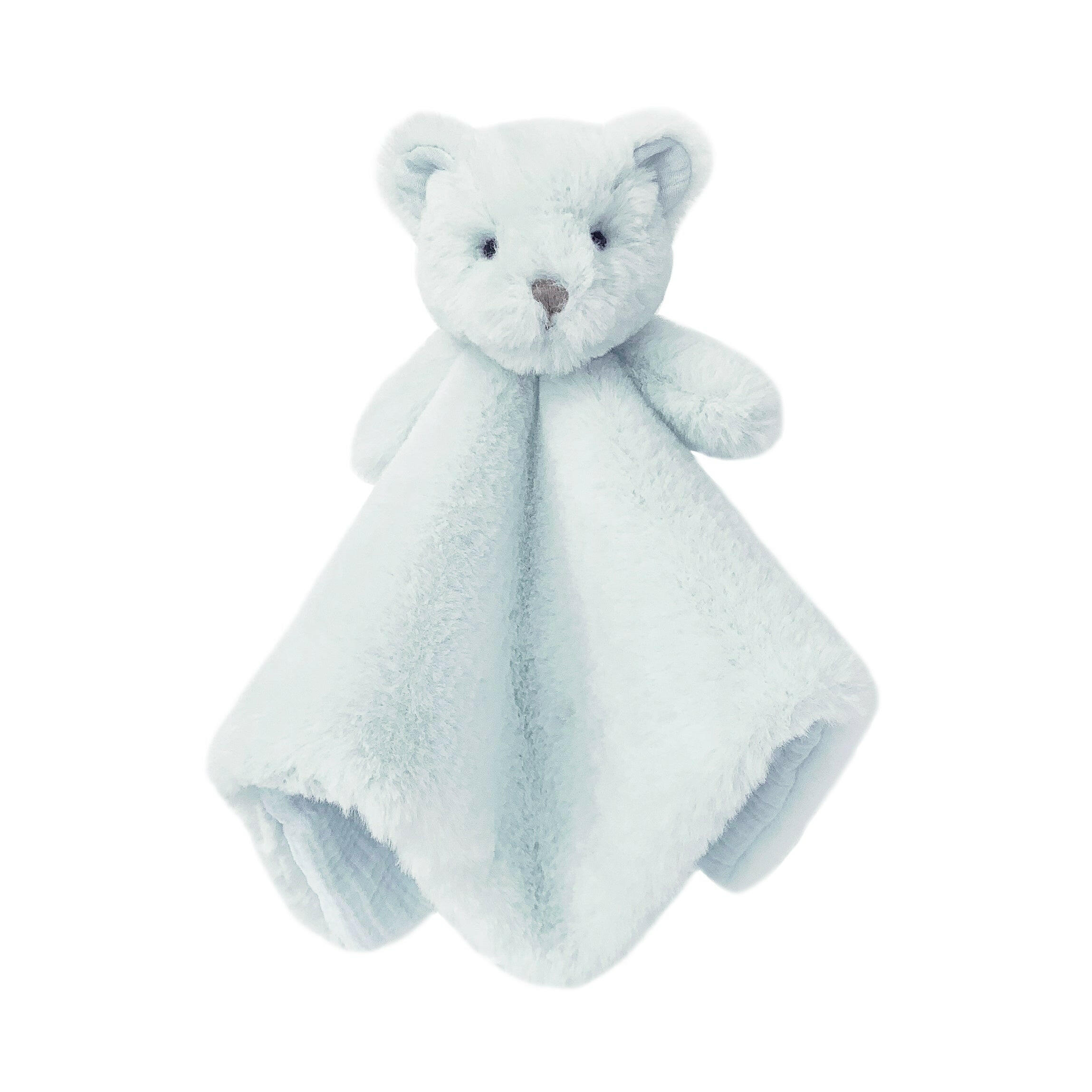 BLUE LUXE BEAR LOVIE AND RATTLE SET Security Blankie MON AMI