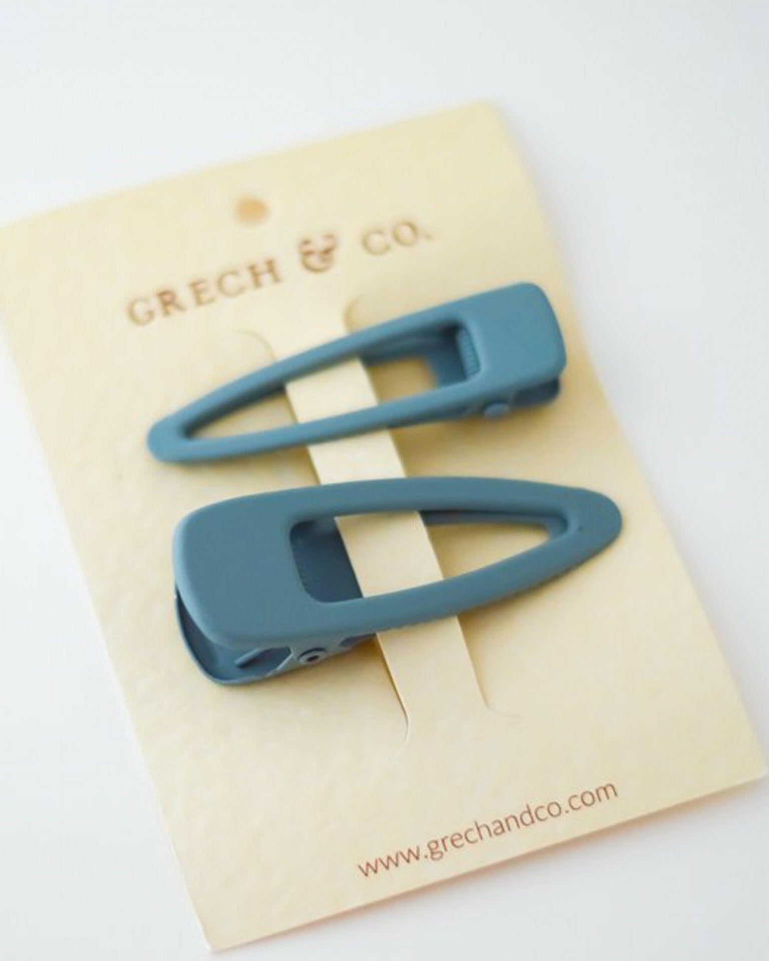 Matte Clips - Set of 2 Hair Accessories Grech & Co. Light Blue