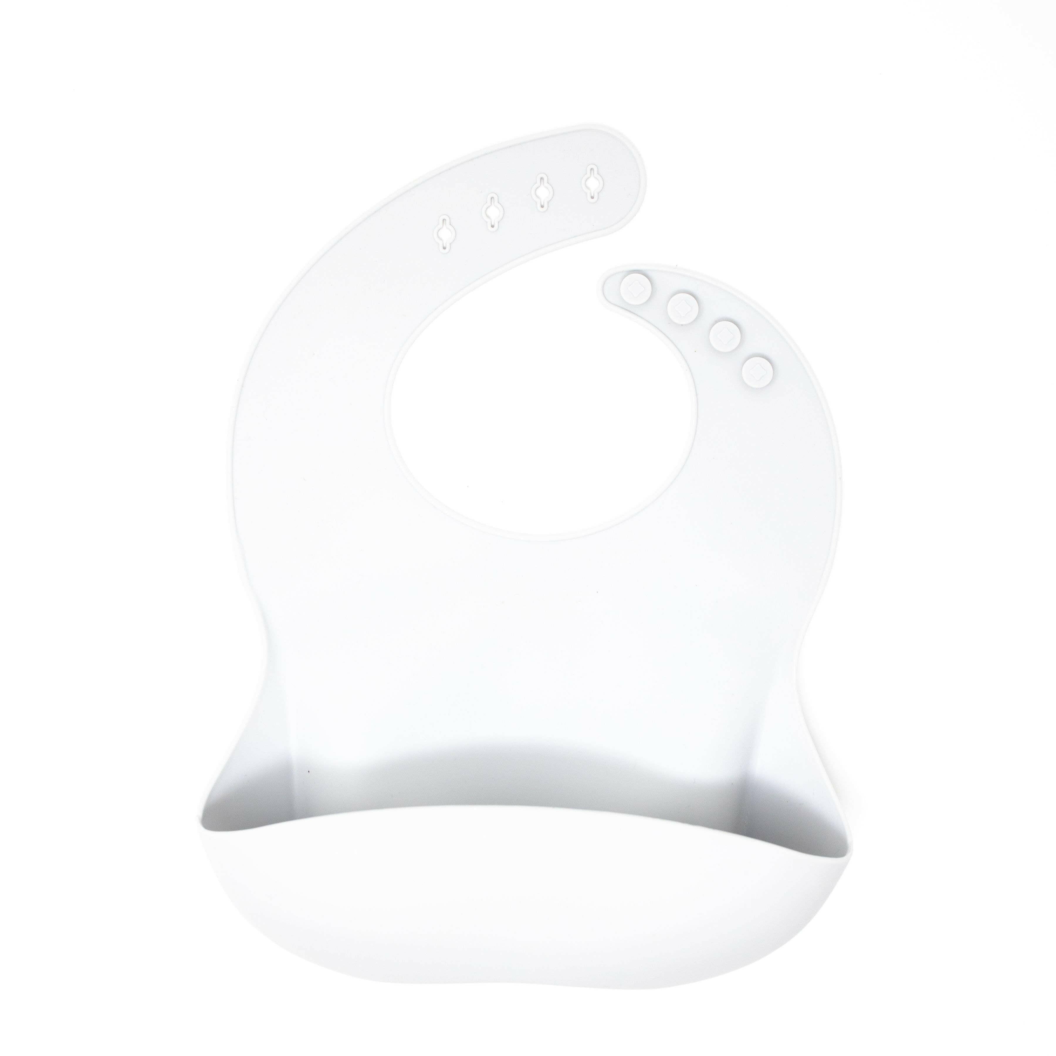 Baby Bar & Co Silicone Bibs Feeding Three Hearts Light Gray