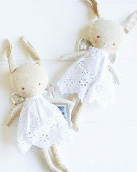 Linen Baby Angel Bunny - Gold Kids Toys Alimrose