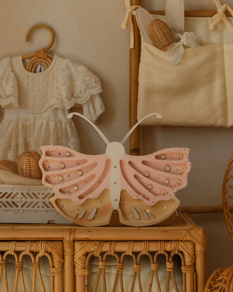 Little Lights Butterfly Lamp Lighting Little Lights Strawberry Cream