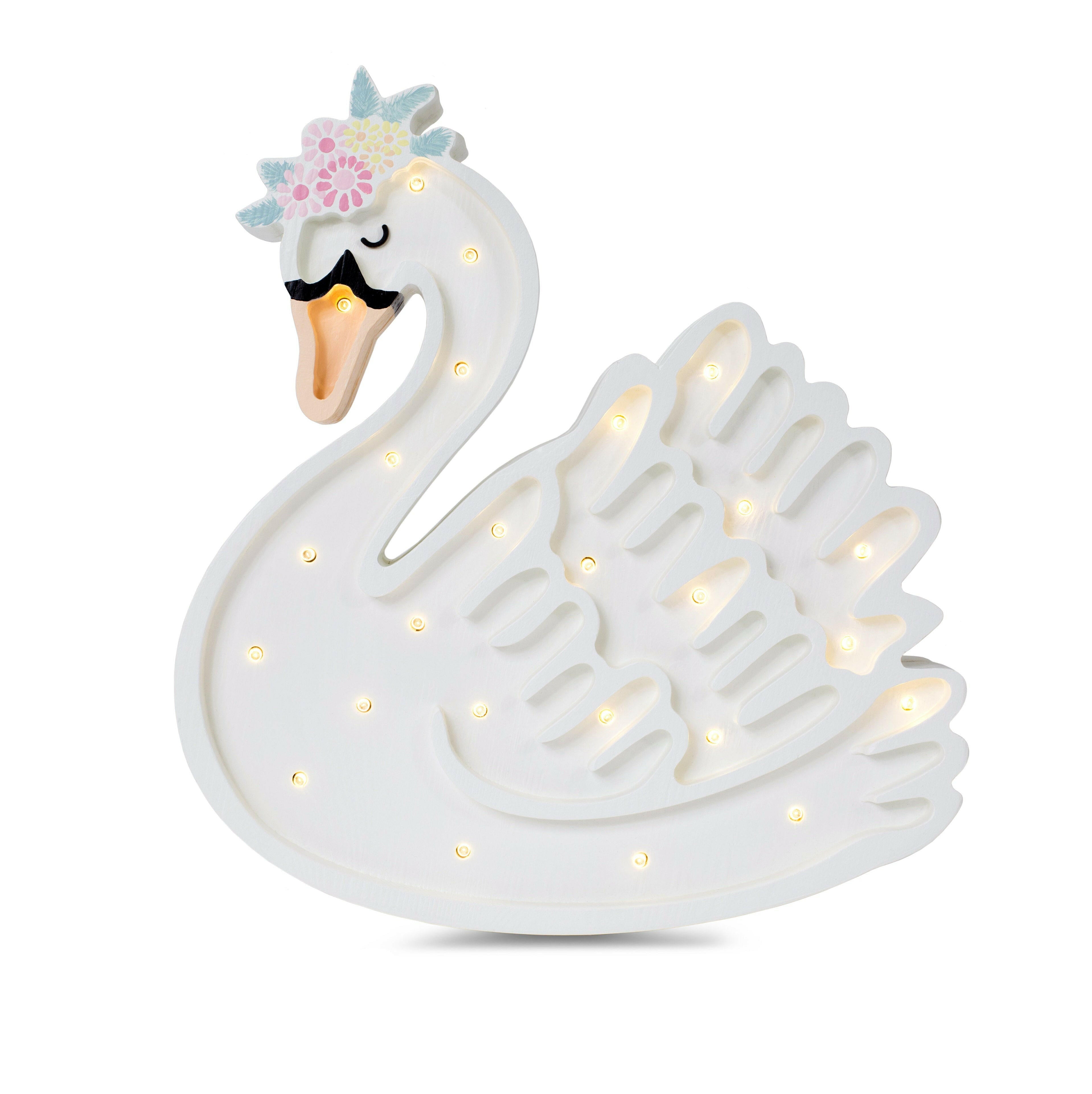 Little Lights Swan Lamp Little Lights US Lake Flower White