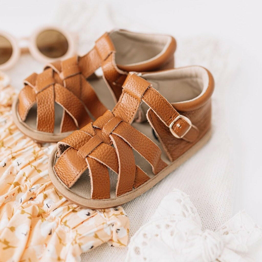 Brown Closed Toe Sandals Shoes Little Love Bug Co.